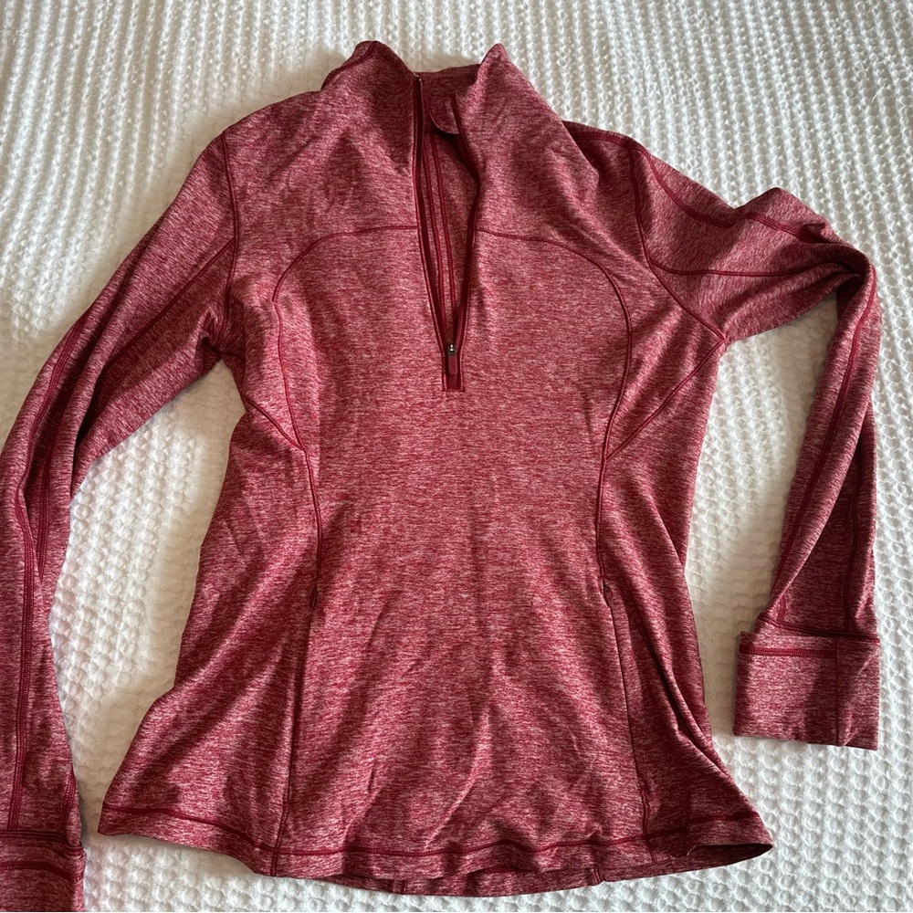 Women's Red Quarter-Zip Top Lululemon NWOT